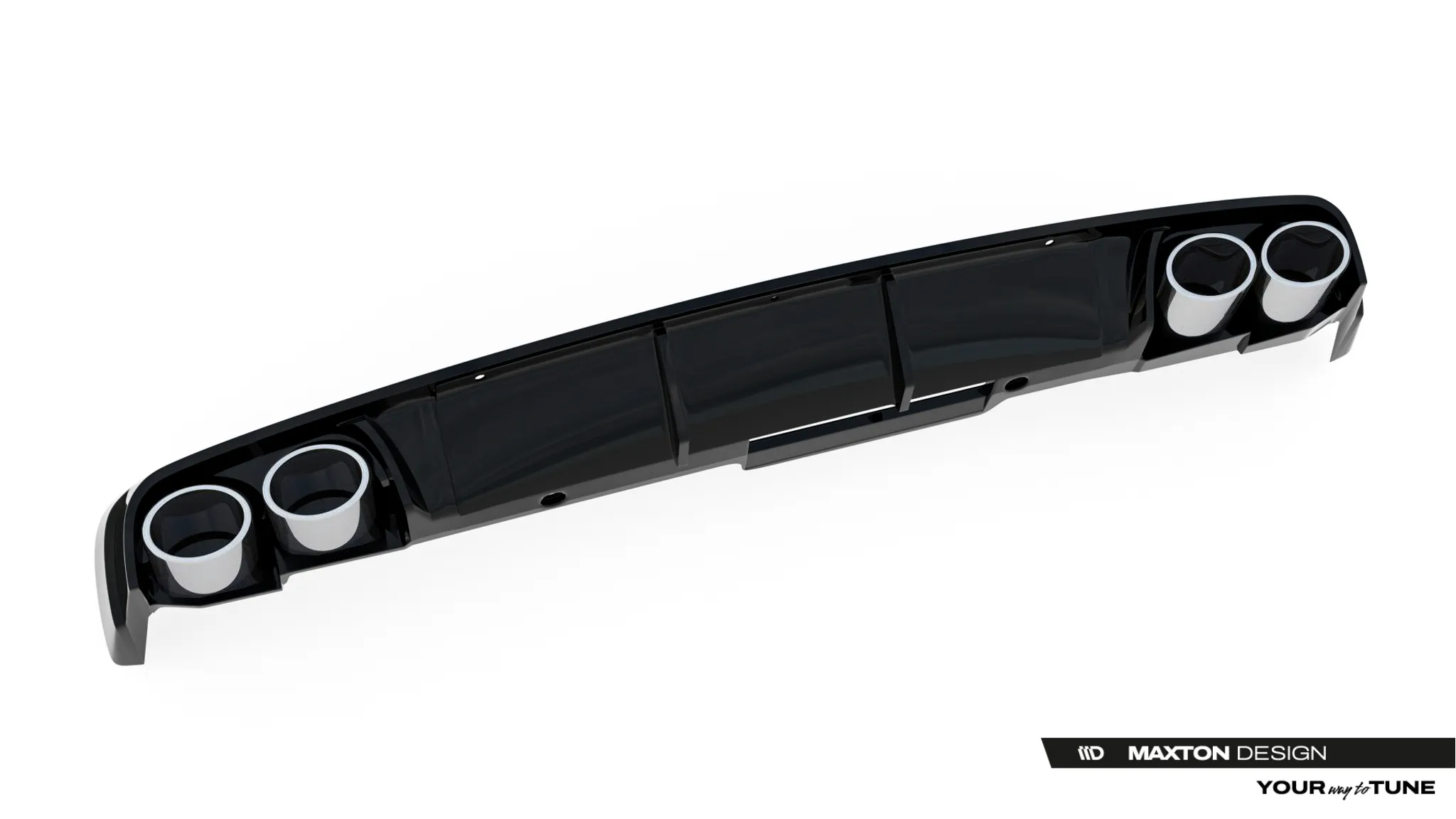 Diffuser med imiterte eksosrør med Milltek eksos Audi A6 C8 2018 - 2023 | Glossy Black Edition – bilde 8
