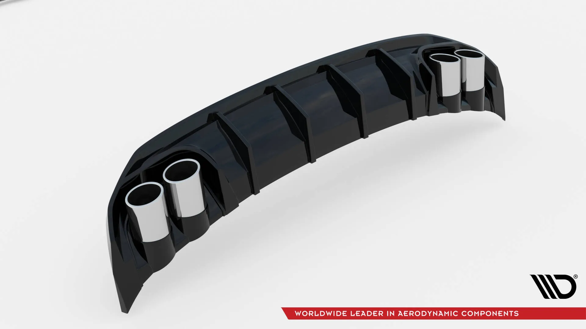 Diffuser med imiterte eksosrør med Milltek eksos Audi S3 (8Y) Sedan 2020-> | Glossy Black Edition – bilde 4