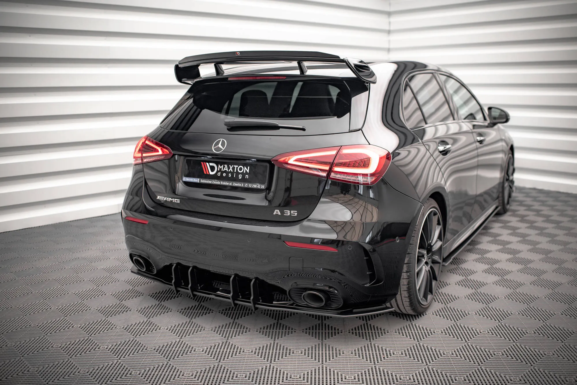 Diffuser Mercedes-Benz A35 AMG W177 2018-> | Street Pro Black Edition – bilde 3