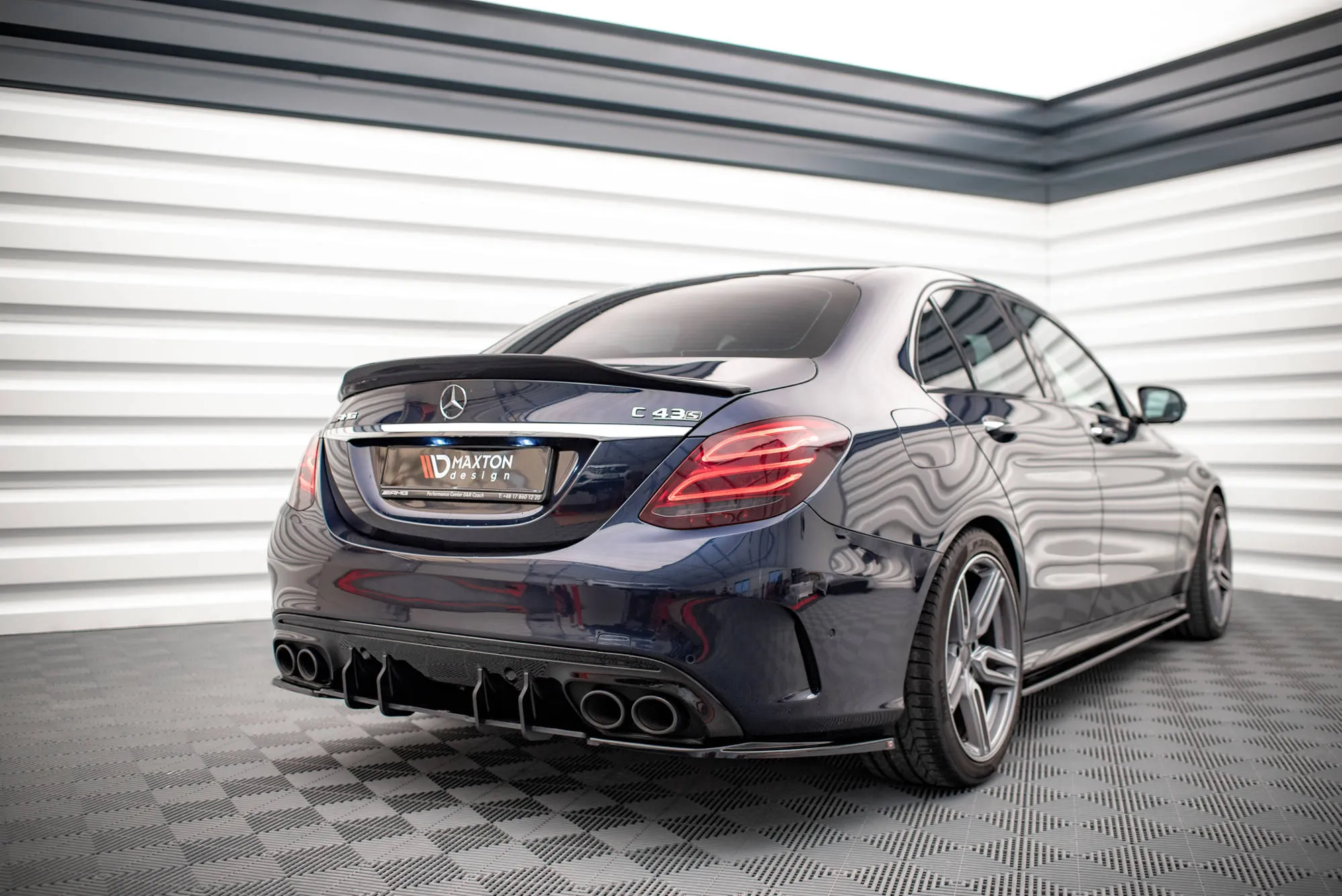 Diffuser Mercedes-Benz AMG C-Klasse (W205 Facelift) 2018 - 2021 | Street Pro Black Edition