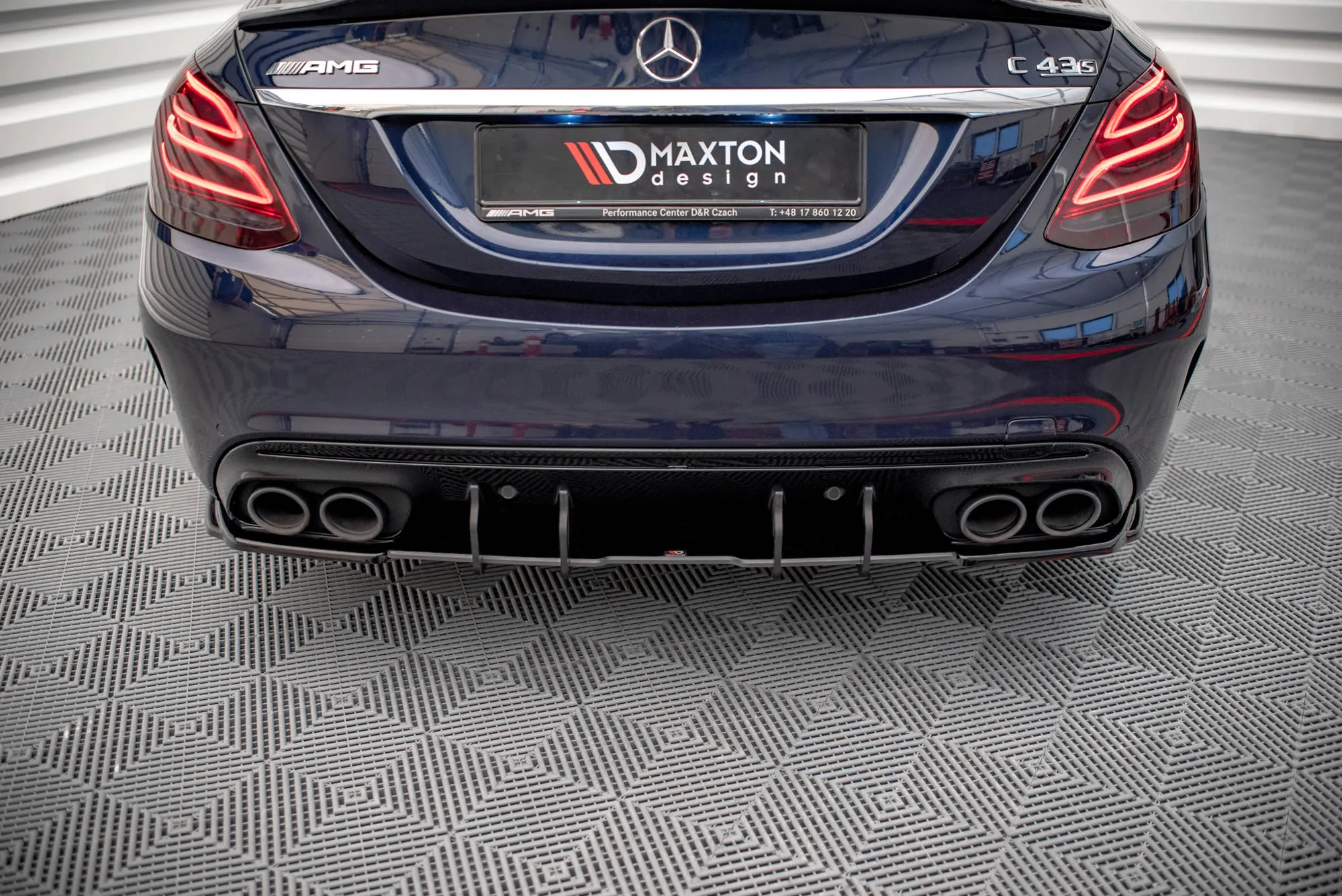 Diffuser Mercedes-Benz AMG C-Klasse (W205 Facelift) 2018 - 2021 | Street Pro Black Edition – bilde 2