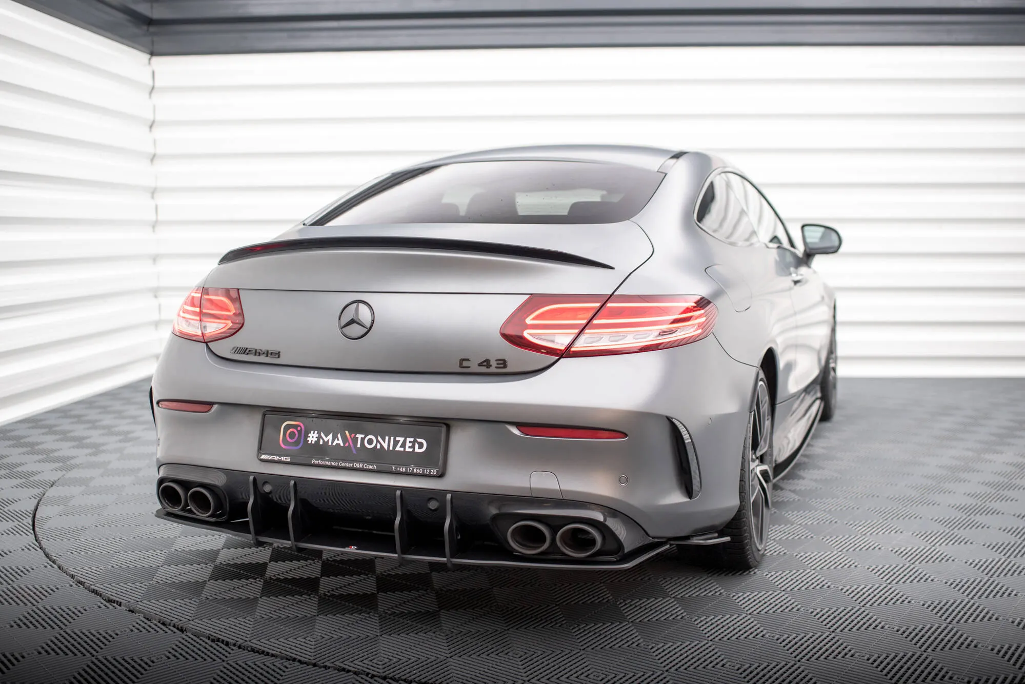 Diffuser Mercedes-Benz C43 AMG Coupe (C205) facelift 2018 - 2022 | Street Pro Black Edition