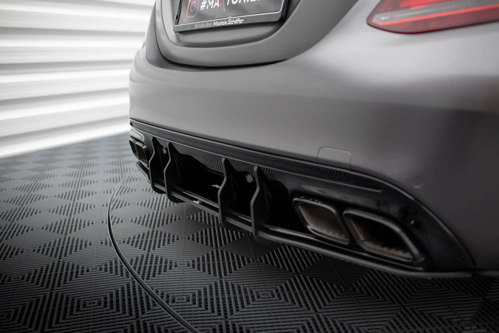 Diffuser Mercedes-Benz C63 AMG (W205 / S205) facelift 2018 - 2021 | Street Pro Black Edition – bilde 2