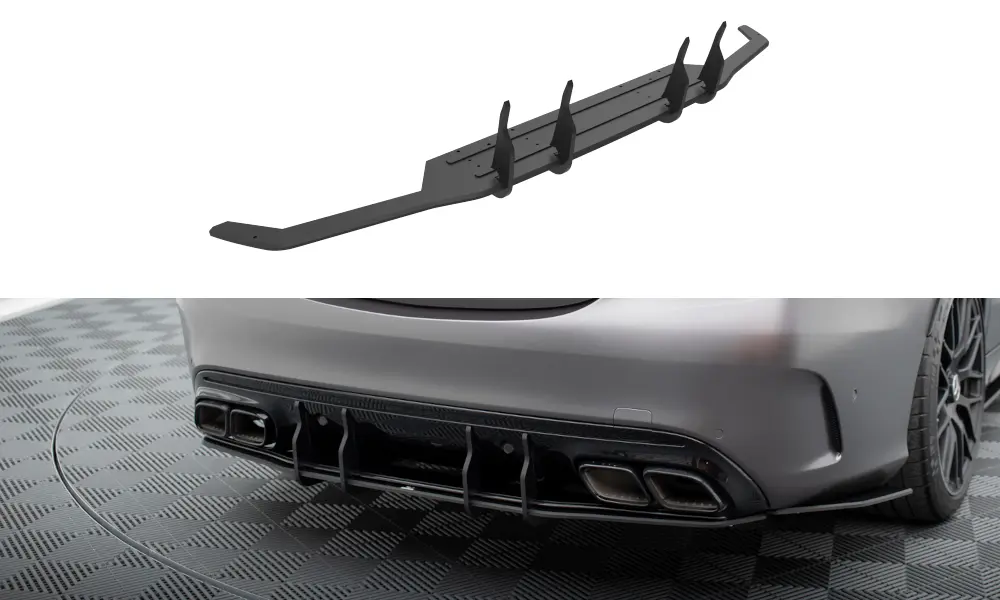 Diffuser Mercedes-Benz C63 AMG (W205 / S205) facelift 2018 - 2021 | Street Pro Black Edition – bilde 3