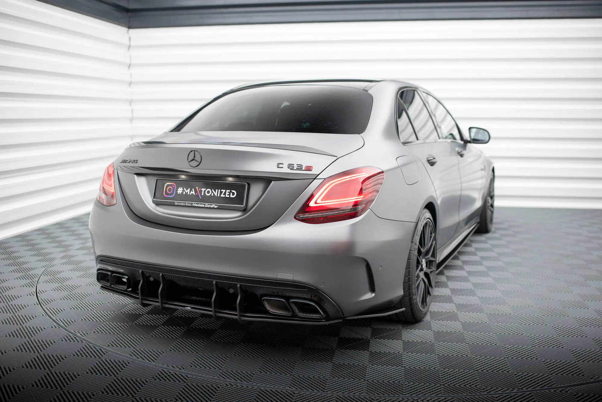 Diffuser Mercedes-Benz C63 AMG (W205 / S205) facelift 2018 - 2021 | Street Pro Black Edition – bilde 5