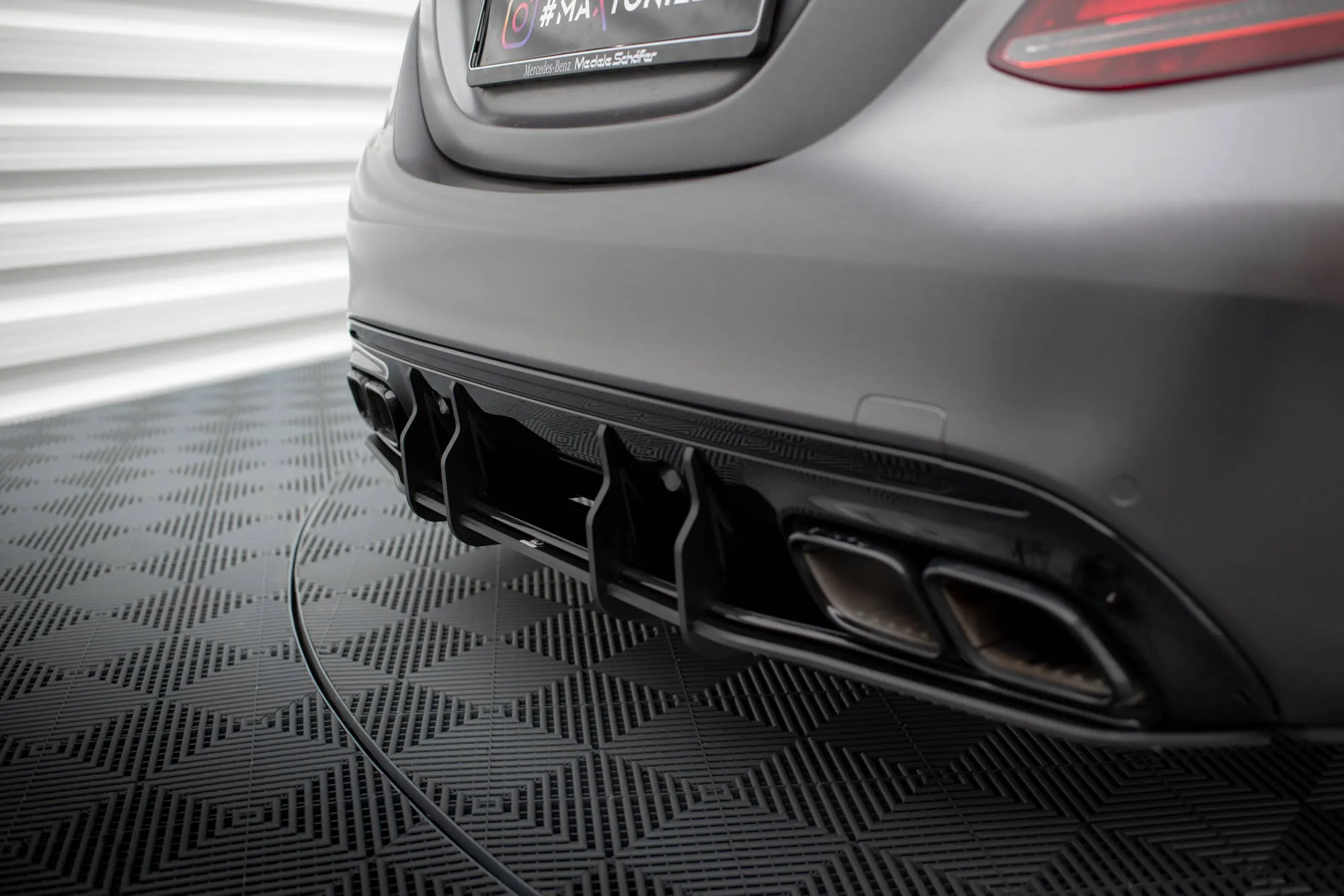 Diffuser Mercedes-Benz C63 AMG (W205 / S205) facelift 2018 - 2021 | Street Pro Black Edition – bilde 6