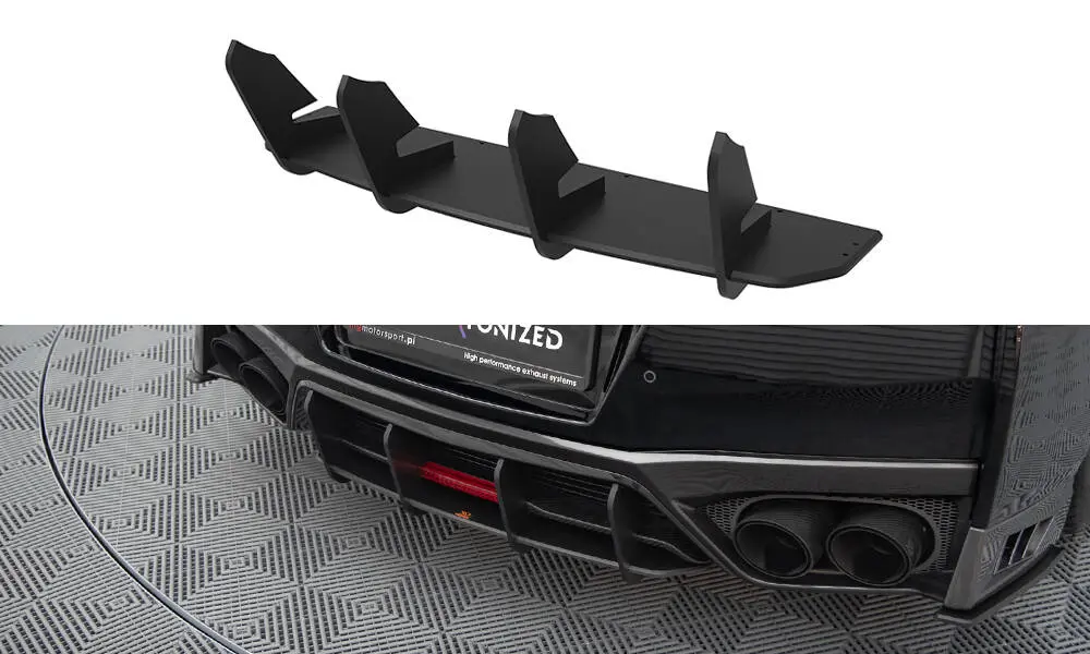 Diffuser Nissan GTR R35 facelift 2016 - 2022 | Street Pro Black Edition – bilde 2