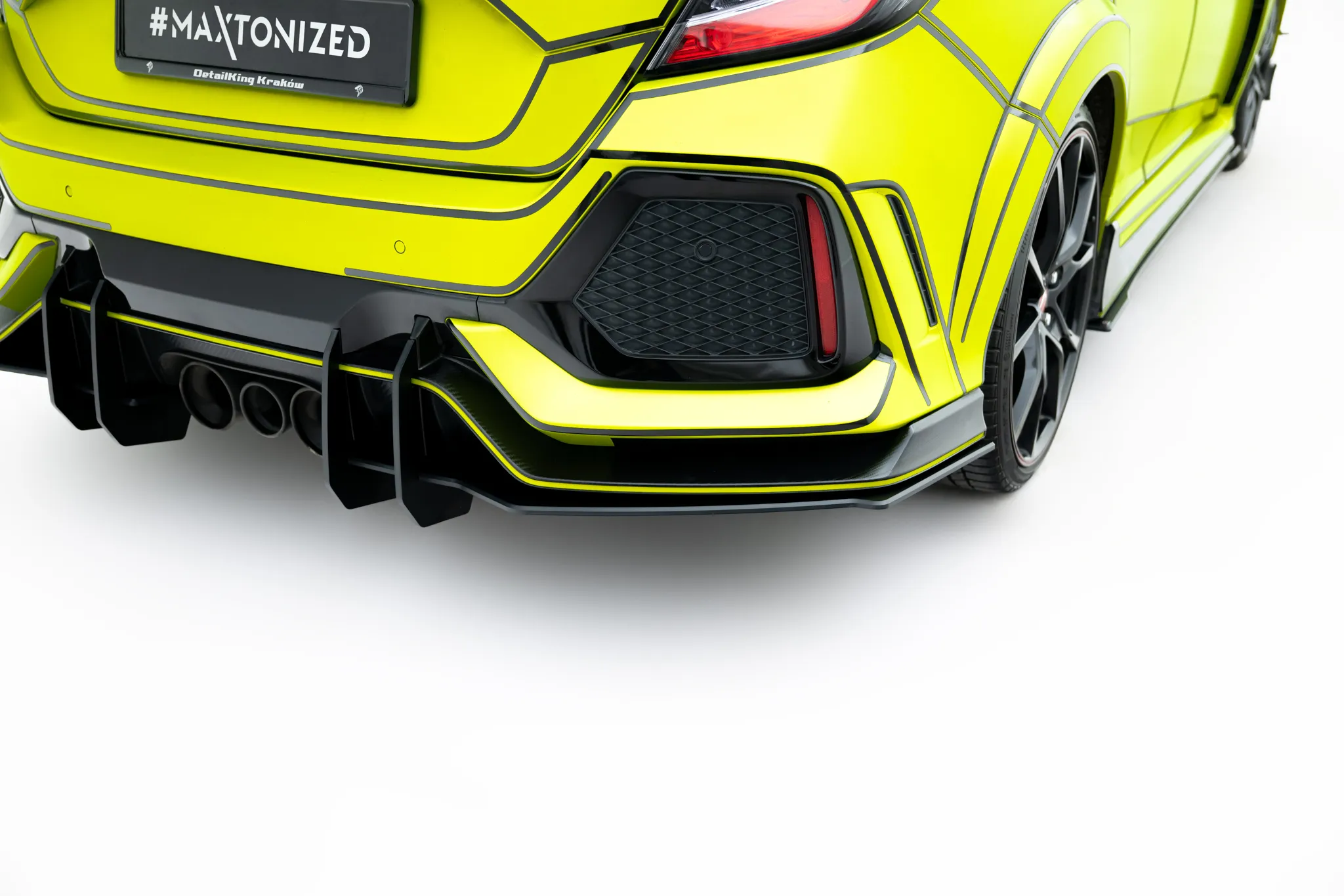 Diffuser V.2 Honda Civic X Type-R 2017-> | Street Pro Black Edition – bilde 2