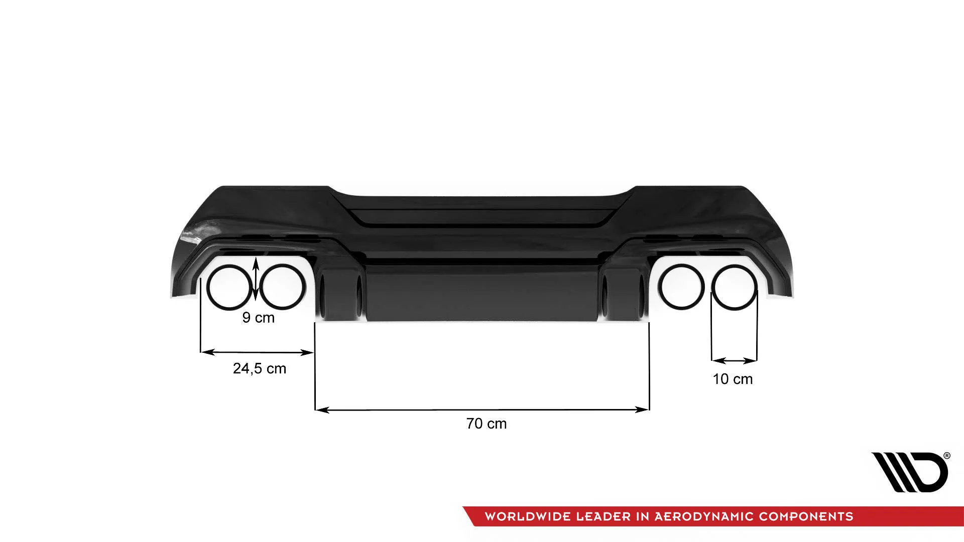 Diffuser V.2 med Milltek eksos BMW 1 (F40) M-Pack / BMW M135i (F40) 2019 - 2024 | Glossy Black Edition – bilde 8