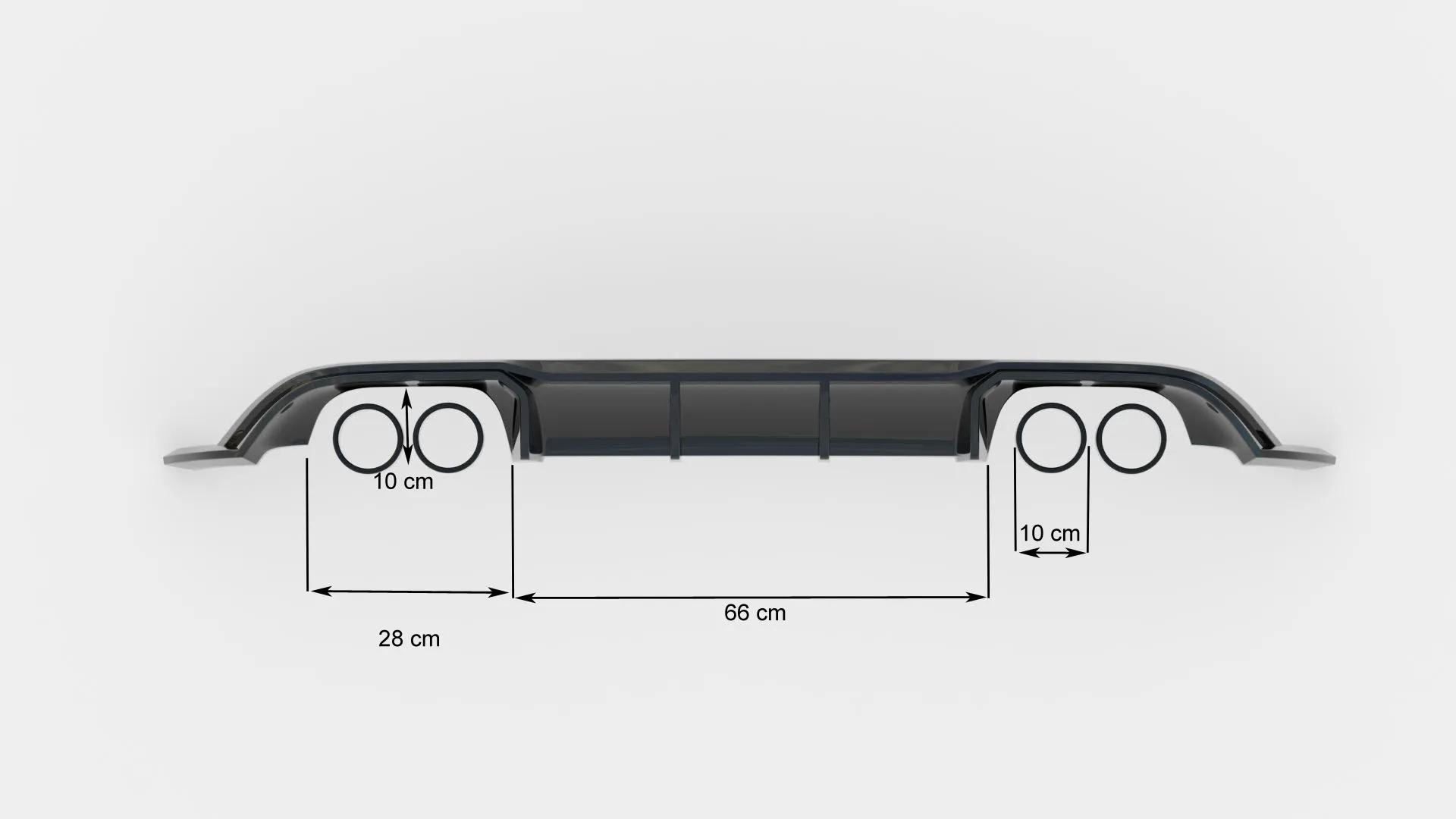 Diffuser V.3 VW Golf VII R / R-Line Facelift 2017-2020 | Glossy Black Edition – bilde 5