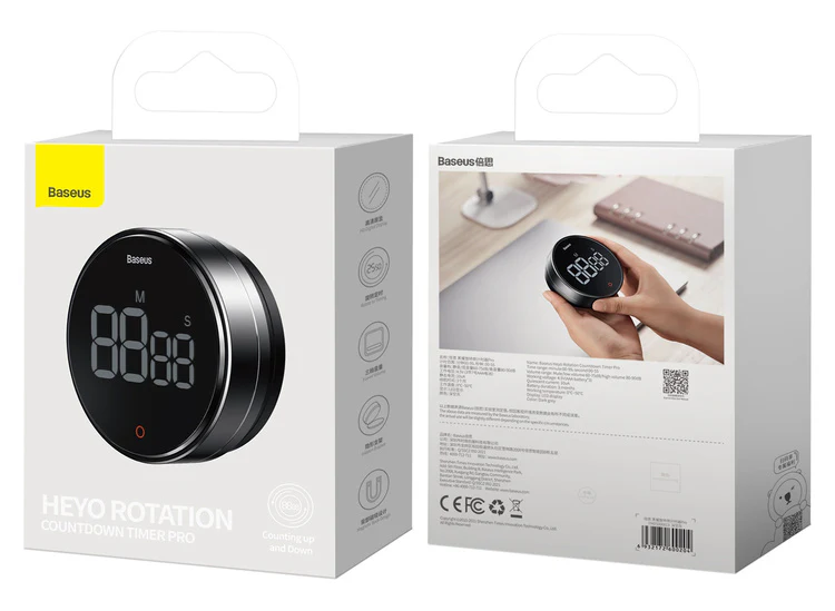 Digitalt magnetisk LED HD-timerminuttstoppur │ Baseus Heyo Rotation Pro Image 12