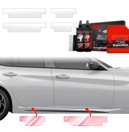 Dørbeskyttere Alfa Romeo Giulia 2023 - 2025 │ Beskyttelse Dørterskler PPF beskyttelsesfolie Gjennomsiktig BodyShield