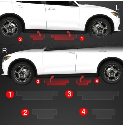 Dørbeskyttere Alfa Romeo Stelvio 2023 - 2025 │ Beskyttelse Dørterskler PPF beskyttelsesfolie Gjennomsiktig BodyShield – bilde 2