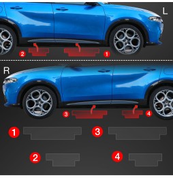 Dørbeskyttere Alfa Romeo Tonale 2022 - 2025 │ Beskyttelse Dørterskler PPF beskyttelsesfolie Gjennomsiktig BodyShield – bilde 2