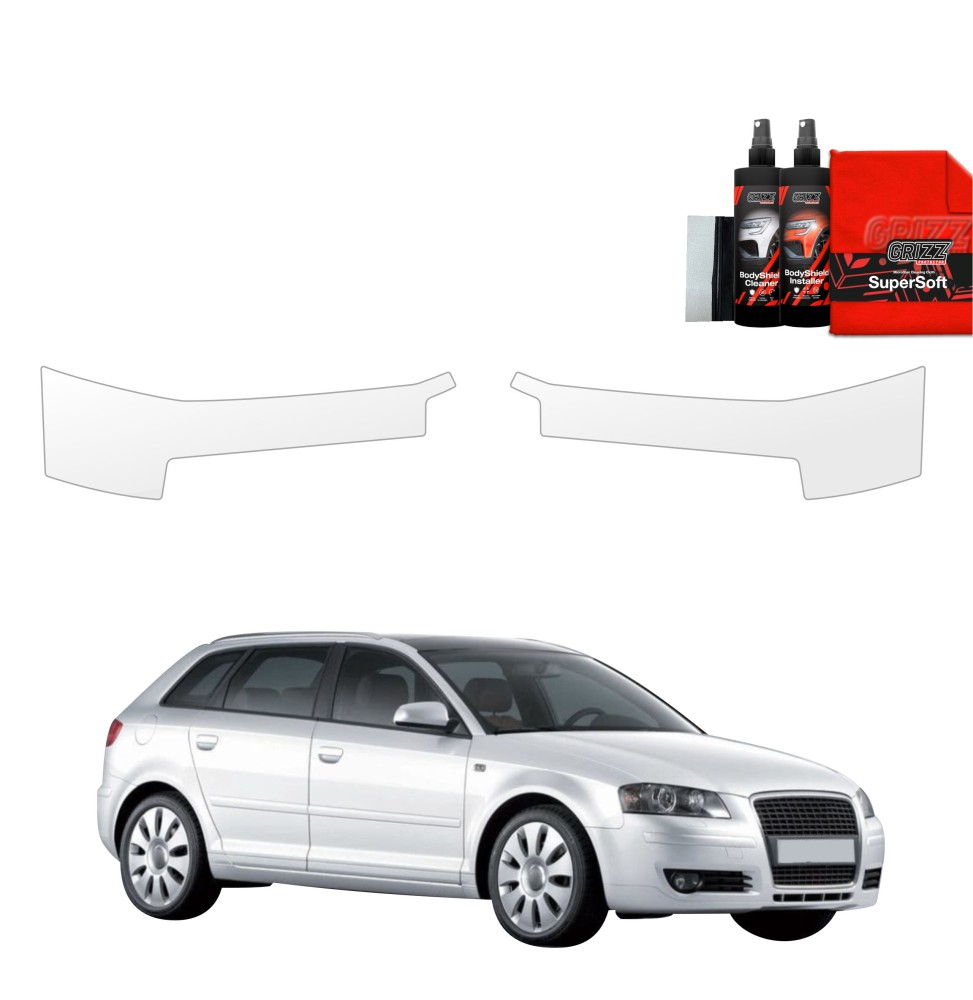 Dørbeskyttere Audi A3 8P Facelift 2008 - 2012 │ Beskyttelse Dørterskler PPF beskyttelsesfolie Gjennomsiktig BodyShield