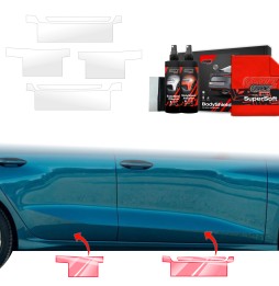 Dørbeskyttere Audi A3 (8Y) 2020 - 2023 │ Beskyttelse Dørterskler PPF beskyttelsesfolie Gjennomsiktig BodyShield