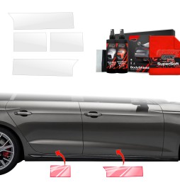 Dørbeskyttere Audi A4 2019 - 2024 │ Beskyttelse Dørterskler PPF beskyttelsesfolie Gjennomsiktig BodyShield