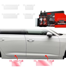 Dørbeskyttere Audi A6 (C8) 2018 - 2023 │ Beskyttelse Dørterskler PPF beskyttelsesfolie Gjennomsiktig BodyShield