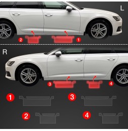 Dørbeskyttere Audi A6 (C8) 2018 - 2023 │ Beskyttelse Dørterskler PPF beskyttelsesfolie Gjennomsiktig BodyShield – bilde 2