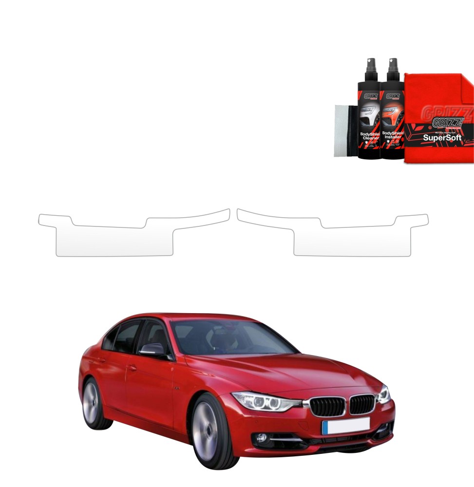 Dørbeskyttere BMW 3 (F30) 2011 - 2015 │ Beskyttelse Dørterskler PPF beskyttelsesfolie Gjennomsiktig BodyShield