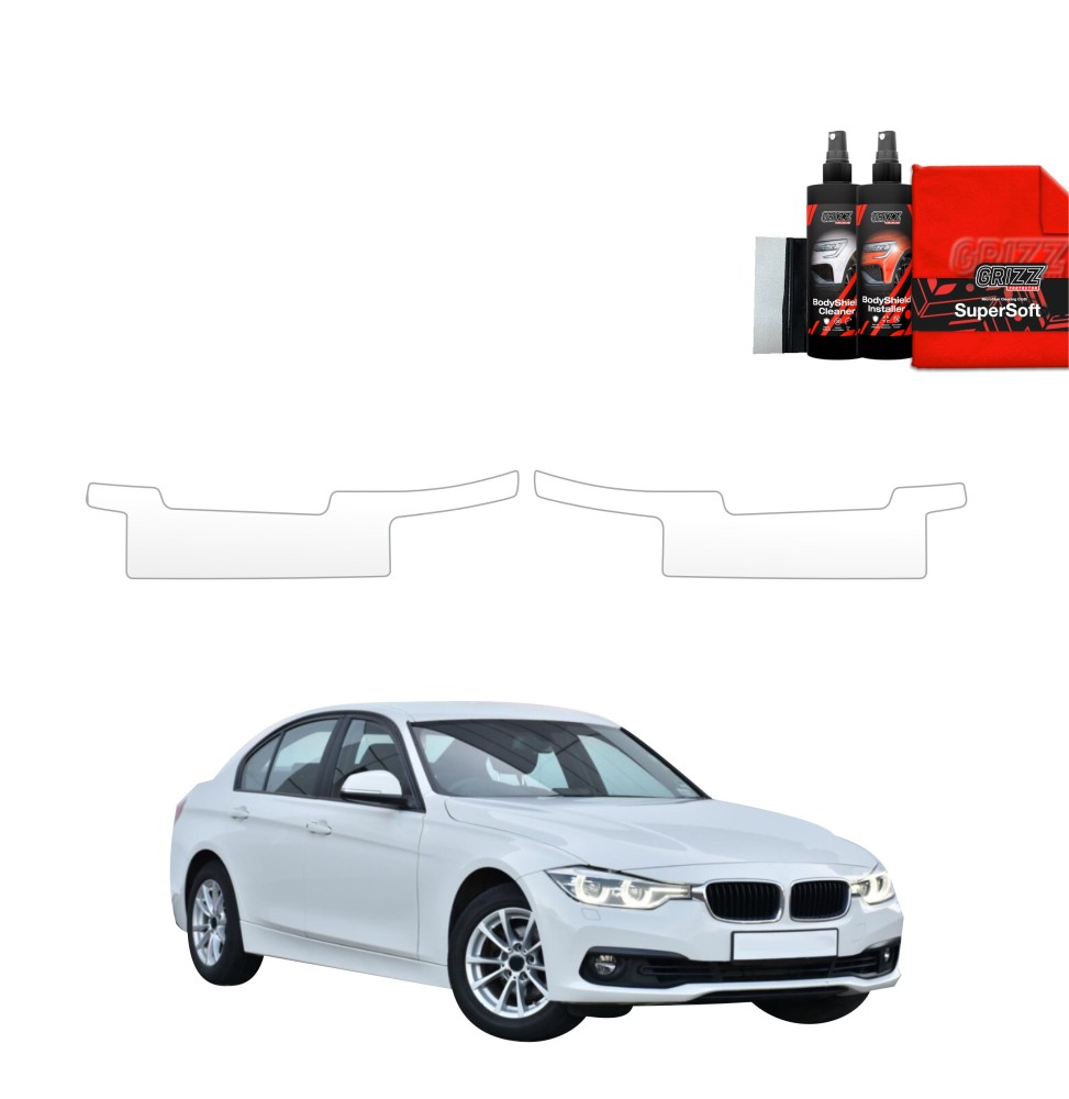Dørbeskyttere BMW 3 (F30) Facelift 2015 - 2018 │ Beskyttelse Dørterskler PPF beskyttelsesfolie Gjennomsiktig BodyShield