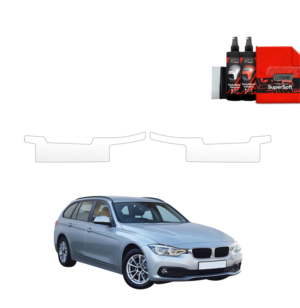 Dørbeskyttere BMW 3 (F31) Facelift 2015 - 2018 │ Beskyttelse Dørterskler PPF beskyttelsesfolie Gjennomsiktig BodyShield