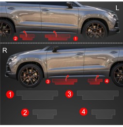 Dørbeskyttere Cupra Ateca 2020 - 2025 │ Beskyttelse Dørterskler PPF beskyttelsesfolie Gjennomsiktig BodyShield – bilde 2