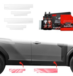 Dørbeskyttere Dacia Duster 2024 - 2025 │ Beskyttelse Dørterskler PPF beskyttelsesfolie Gjennomsiktig BodyShield