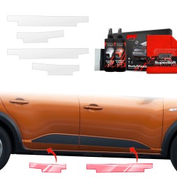 Dørbeskyttere Dacia Sandero 2020 - 2025 │ Beskyttelse Dørterskler PPF beskyttelsesfolie Gjennomsiktig BodyShield