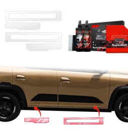 Dørbeskyttere Dacia Spring 2024 - 2025 │ Beskyttelse Dørterskler PPF beskyttelsesfolie Gjennomsiktig BodyShield