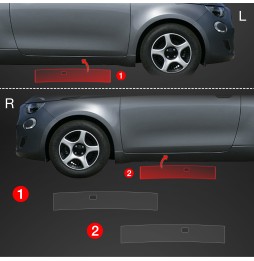 Dørbeskyttere Fiat 500 2016 - 2025 │ Beskyttelse Dørterskler PPF beskyttelsesfolie Gjennomsiktig BodyShield – bilde 2