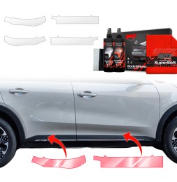 Dørbeskyttere Fiat 600 2023 - 2025 │ Beskyttelse Dørterskler PPF beskyttelsesfolie Gjennomsiktig BodyShield