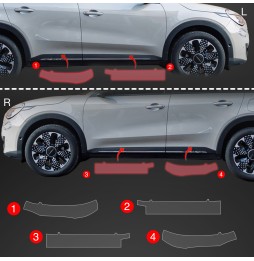 Dørbeskyttere Fiat 600 2023 - 2025 │ Beskyttelse Dørterskler PPF beskyttelsesfolie Gjennomsiktig BodyShield – bilde 2