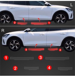 Dørbeskyttere Ford Focus Active X Facelift 2021 - 2025 │ Beskyttelse Dørterskler PPF beskyttelsesfolie Gjennomsiktig BodyShield – bilde 2