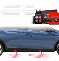 Dørbeskyttere Hyundai Bayon 2024 - 2025 │ Beskyttelse Dørterskler PPF beskyttelsesfolie Gjennomsiktig BodyShield