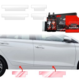 Dørbeskyttere Hyundai i20 2023 - 2025 │ Beskyttelse Dørterskler PPF beskyttelsesfolie Gjennomsiktig BodyShield