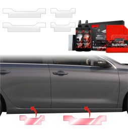 Dørbeskyttere Hyundai i30 2020 - 2025│ Beskyttelse Dørterskler PPF beskyttelsesfolie Gjennomsiktig BodyShield