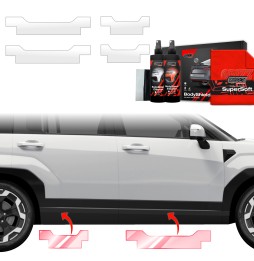 Dørbeskyttere Hyundai Santa Fe 2023 - 2025 │ Beskyttelse Dørterskler PPF beskyttelsesfolie Gjennomsiktig BodyShield