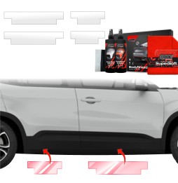 Dørbeskyttere Jeep Avenger 2023 - 2025 │ Beskyttelse Dørterskler PPF beskyttelsesfolie Gjennomsiktig BodyShield