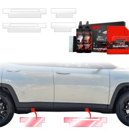 Dørbeskyttere Jeep Compass 2020 - 2024 │ Beskyttelse Dørterskler PPF beskyttelsesfolie Gjennomsiktig BodyShield