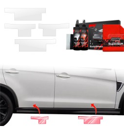 Dørbeskyttere Mitsubishi ASX Facelift 2024 - 2025 │ Beskyttelse Dørterskler PPF beskyttelsesfolie Gjennomsiktig BodyShield