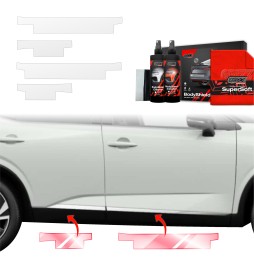 Dørbeskyttere Nissan Qashqai III 2021 - 2024 │ Beskyttelse Dørterskler PPF beskyttelsesfolie Gjennomsiktig BodyShield
