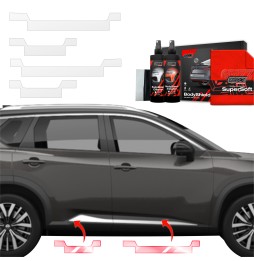 Dørbeskyttere Nissan X-Trail Facelift 2024 - 2025 │ Beskyttelse Dørterskler PPF beskyttelsesfolie Gjennomsiktig BodyShield