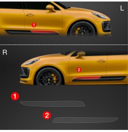 Dørbeskyttere Porsche Macan GTS 2021 - 2024 │ Beskyttelse Dørterskler PPF beskyttelsesfolie Gjennomsiktig BodyShield – bilde 2