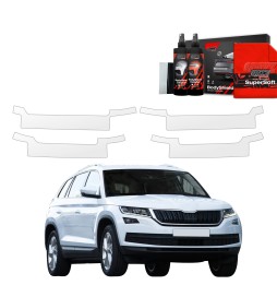Dørbeskyttere Skoda Kodiaq 2016 - 2023 │ Beskyttelse Dørterskler PPF beskyttelsesfolie Gjennomsiktig BodyShield
