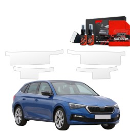 Dørbeskyttere Skoda Scala 2019 - 2023 │ Beskyttelse Dørterskler PPF beskyttelsesfolie Gjennomsiktig BodyShield