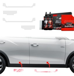 Dørbeskyttere SsangYong Tivoli 2023 - 2025 │ Beskyttelse Dørterskler PPF beskyttelsesfolie Gjennomsiktig BodyShield