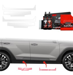 Dørbeskyttere SsangYong Torres 2024 - 2025 │ Beskyttelse Dørterskler PPF beskyttelsesfolie Gjennomsiktig BodyShield