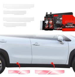 Dørbeskyttere Suzuki S-Cross 2021 - 2025 │ Beskyttelse Dørterskler PPF beskyttelsesfolie Gjennomsiktig BodyShield