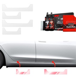 Dørbeskyttere Tesla Model 3 2021 - 2025│ Beskyttelse Dørterskler PPF beskyttelsesfolie Gjennomsiktig BodyShield